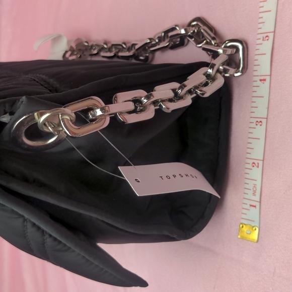 Topshop Neve Stitch Shoulder Bag with Silver Chain Strap - Picture 10 of 10